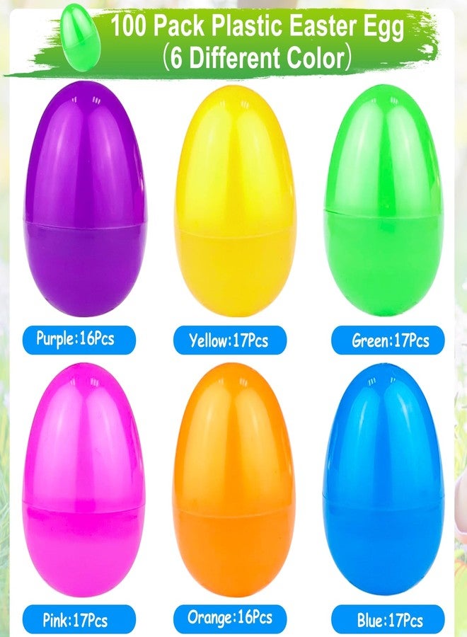 AMENON 100 Pcs 3.1 Inch Large Plastic Easter Eggs Bulk 6 Colors Empty Easter Eggs Fillable, Easter Basket Stuffers Fillers, Easter Hunt Party Favor , Classroom Prize Supplies Kids Toddler - Image 3